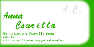 anna csurilla business card